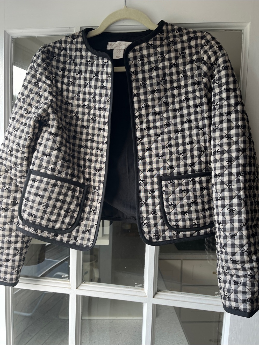 Caroline Constas Quilted Checked W/ Bows Sz XS